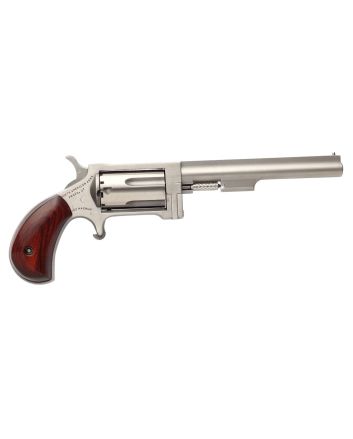 North American Arms SW4 Sidewinder *CA Compliant 22 WMR 5rd 4" Barrel, Overall Stainless Steel Finish &amp; Rosewood Birdshead Grip