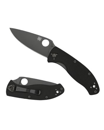 Spyderco C122GBBKPS Tenacious3.39" Folding Drop Point Part Serrated Black Matte 8Cr13MoV SS Blade BlackTextured G10 Handle Includes Pocket Clip