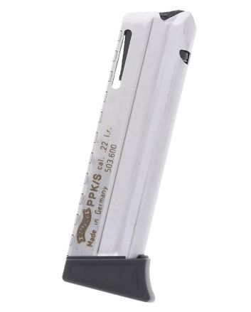 Walther Arms 503600 PPK/S10rd 22 LR Nickel Polymer