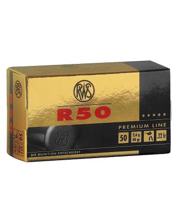 RWS/Umarex 2134187 R50 Premium Line 22LR 40gr Lead Round Nose 50 Per Box/100 Case
