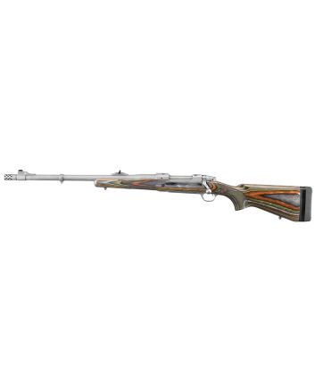 Ruger 47124 Hawkeye Guide Gun 375 Ruger 3+1 20" Matte Stainless Threaded Barrel, Matte Stainless Stainless Steel Receiver w/Integral Scope Mount, Green Mountain Adj LOP Laminate Stock, Left Hand