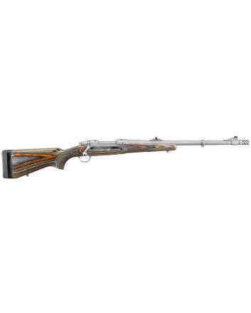 Ruger 47117 Hawkeye Guide Gun 338 Win Mag 3+1 20" Matte Stainless Threaded Barrel, Matte Stainless Steel Receiver w/Integral Scope Mount, Green Mountain Adj LOP LaminateStock, Right Hand