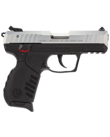 Ruger 3607 SR2222 LR 10+1 3.50" Satin Stainless Steel Barrel, Silver Anodized Aluminum Serrated Slide, Black Polymer Frame w/Picatinny Rail Frame, Black Polymer Grips