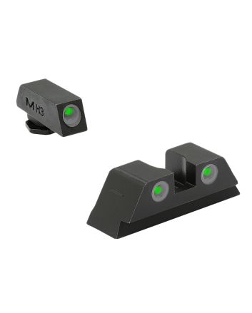 Meprolight USA 102243101 Tru-Dot Sight Set Green Tritium Front &amp; Rear, Compatible w/Glock 17/19/22/23/24/25/28/31/32/33/34/35/37/38/39