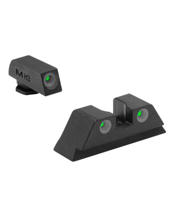 Meprolight USA 102223101 Tru-Dot Sight Set Green Tritium Front &amp; Rear, Compatible w/Glock Frame 17/19/22/23/24/25/28/31/32/33/34/35/37/38/39