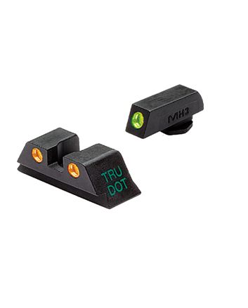 Meprolight USA 102243301 Tru-Dot Sight Set Green Tritium Front/Orange Tritium Rear, Compatible w/Glock 17/19/22/23/24/25/28/31/32/33/34/35/37/38/39
