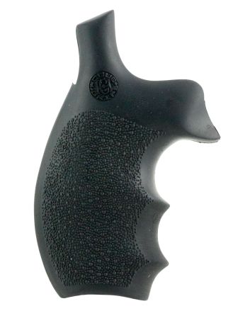Hogue 62000 Rubber BantamBlack Rubber Pistol Grip with Finger Grooves for S&amp;W K, L Frame with Round Butt