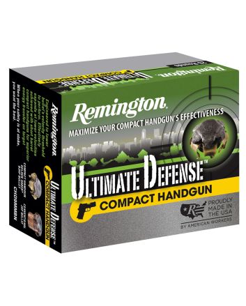 Remington Ammunition 28967 Ultimate Defense Compact Handgun 45ACP 230gr Brass Jacketed Hollow Point 20 Per Box/25 Case