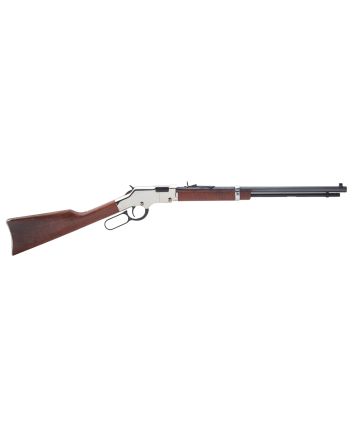 Henry H004S Golden Boy Silver 22 Short, 22 Long or 22 LR Caliber with 16 LR/21 Short Capacity, 20" Blued Barrel, Nickel-Plated Metal Finish &amp; American Walnut Stock Right Hand (Full Size)