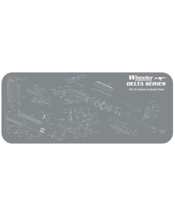 Wheeler 156824 AR-15 Maintenance Mat Delta Gray/White Neoprene Top w/Rubber Back 20"x47" AR-15 Parts Diagram