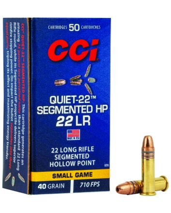 CCI 970 Quiet-22 Segmented HP 22LR 40gr Segmented Hollow Point 50 Per Box/100 Case