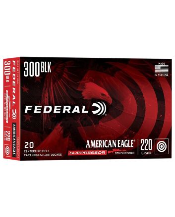 Federal AE300BLKSUP2 American Eagle Suppressor 300Blackout 220gr Open Tip Match 20 Per Box/25 Case