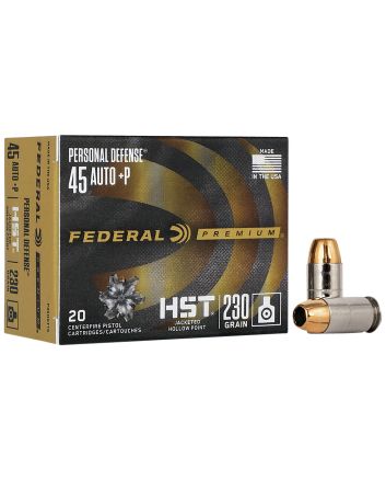 Federal P45HST1S Premium Personal Defense 45ACP+P 230gr HST Jacketed Hollow Point 20 Per Box/10 Case