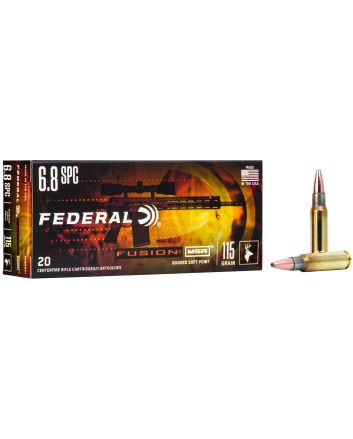 Federal F68MSR1 Fusion MSR 6.8mmRem SPC 115gr Bonded Soft Point 20 Per Box/10 Case