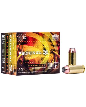 Federal F50AEFS1 Fusion Handgun 50AE 300gr Fusion Soft Point 20 Per Box/10 Case