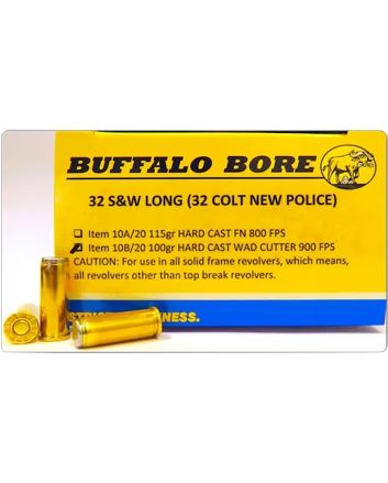 Buffalo Bore Ammunition 10B20 Personal Defense Strictly Business 32S&amp;W Long 100gr Hard Cast Wadcutter 20 Per Box/12 Case