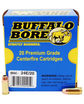 Buffalo Bore Ammunition 24E20 Personal Defense Strictly Business 9mmLuger +P 124gr Jacket Hollow Point 20 Per Box/12 Case