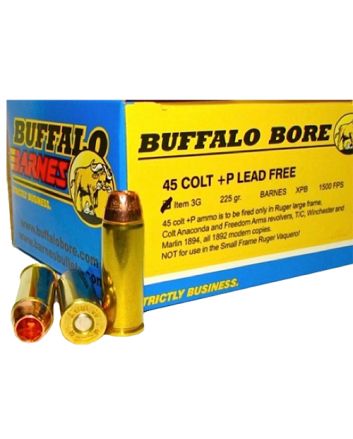 Buffalo Bore Ammunition 3G20 Buffalo-Barnes Strictly Business 45Colt +P 225gr Barnes VOR-TX XPB Lead Free 20 Per Box/12 Case