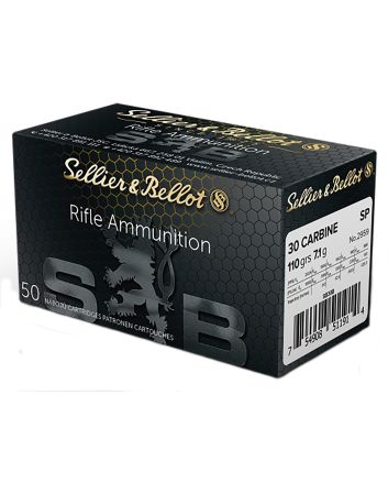 Sellier &amp; Bellot SB30B Rifle30Carbine 110gr Soft Point 50 Per Box/20 Case