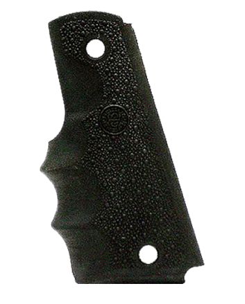Hogue 45000 OverMolded Grip Cobblestone Black Rubber with Finger Grooves for 1911 Government