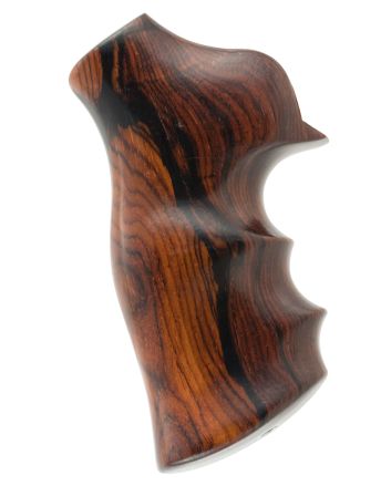 Hogue 80800 Fancy HardwoodBrown Cocobolo Hardwood with Finger Grooves for Ruger GP100,Super Redhawk