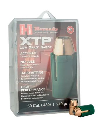 Hornady 6720 XTP50Cal Sabot XTP Hollow Point 240gr 20 Per Box/10 Case