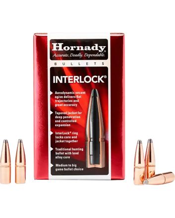 Hornady 3140 InterLock7.62mm .310 123 gr Soft Point 100 Per Box/ 25 Case
