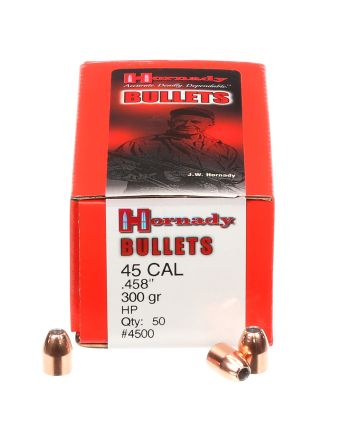 Hornady 4500 InterLock45 Cal .458 300 gr Hollow Point 50 Per Box/ 15 Case