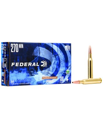 Federal 270130LFA Power-Shok Copper 270Win 130gr Copper Hollow Point 20 Per Box/10 Case