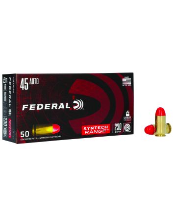 Federal AE45SJ1 American Eagle Syntech Range45ACP 230gr Total Syntech Jacket Round Nose 50 Per Box/10 Case