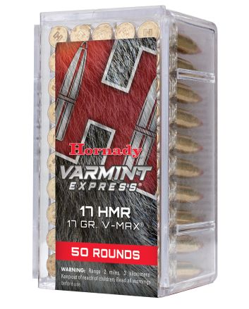 Hornady 83170 Varmint Express17 HMR 17 gr Hornady V Max 50 Per Box/ 40 Case