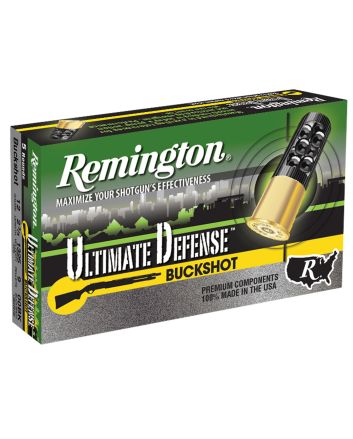 Remington Ammunition 20713 Ultimate Defense Buckshot 12Gauge 2.75" 00Buck Shot 5 Per Box/20 Case