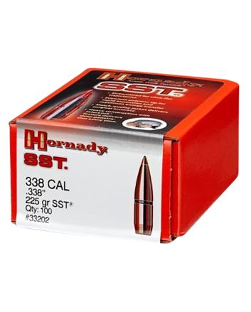 Hornady 33202 SST338 Cal .338 225 gr Super Shock Tip 100 Per Box/ 15 Case