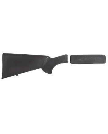 Hogue 08712 OverMolded Combo Kit Black Synthetic with Forend for Remington 870