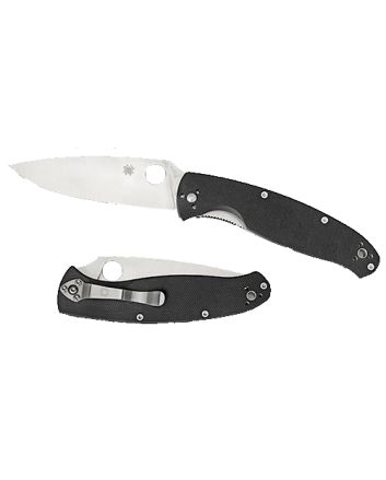 Spyderco C142GP Resilience4.20" Folding Drop Point Plain 8Cr13MoV SS Blade Black G10 Handle Includes Pocket Clip
