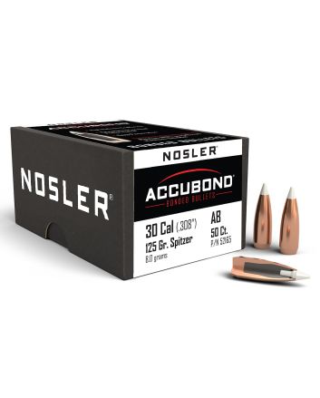 Nosler 52165 AccuBond30Cal 125gr Spitzer Point 50/Box