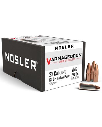 Nosler 36522 Varmageddon22Cal 62gr Flat Base Hollow Point 250/Box