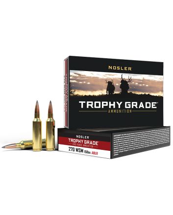 Nosler 60114 Trophy Grade Long-Range 270WSM 150gr Nosler Spitzer AccuBond Long Range 20 Per Box/10 Case