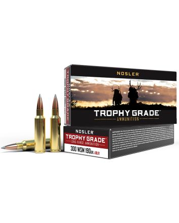 Nosler 60106 Trophy Grade Long-Range 300WSM 190gr Nosler Spitzer AccuBond Long Range 20 Per Box/10 Case