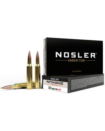 Nosler 43136 Match Grade338LapuaMag 300gr Custom Competition Hollow Point Boat Tail 20 Per Box/10 Case