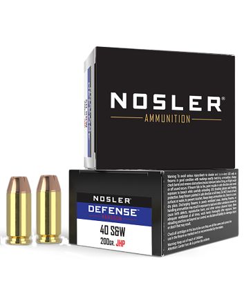 Nosler 39123 Defense Handgun 40S&amp;W 200gr Hollow Point 20 Per Box/10 Case