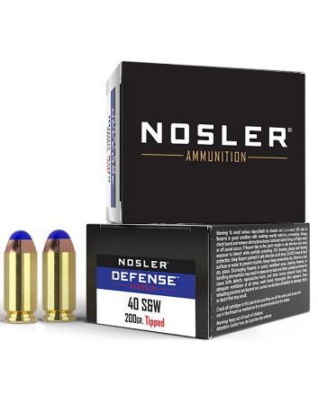 Nosler 39515 Defense Handgun 40S&amp;W 200gr Bonded Performance Tipped 20 Per Box/10 Case