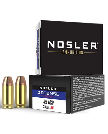 Nosler 39645 Defense Handgun 45ACP 230gr Bonded Performance Jacketed Hollow Point 20 Per Box/10 Case