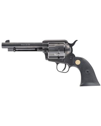 Chiappa Firearms CF340160 SAA 1873Medium Frame 22 LR 10 Shot, 5.50" Blued Steel Barrel, Blued Steel Frame, Blued Cylinder, Black Plastic Grip, Exposed Hammer