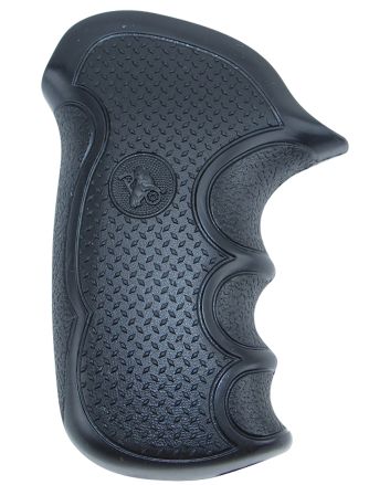 Pachmayr 02475 Diamond Pro Grip Diamond Checkering Black Rubber with Finger Grooves for Taurus Compact Public Defender with Polymer Frame