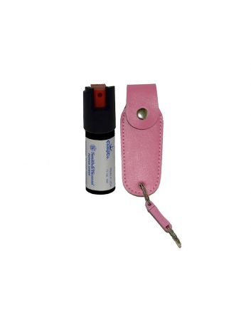 S&amp;W Pepper Spray 1203P Pepper SprayOC Pepper Range 10 ft 0.50 oz Pink Includes Holster/Keychain