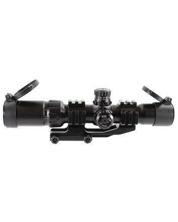 Aim Sports JTHR1 Recon CQB Black Anodized 1.5-4x30mm 30mm Tube Tri-Illuminated 3/4 Circle Dot Reticle