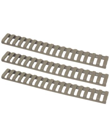 Ergo 1373DE Low-Pro Ladder Rail Covers Rifle 18 Slot Dark Earth Rubber 3 Pack