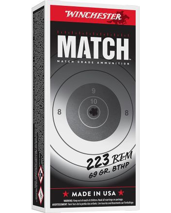 Winchester Ammo S223M2 Match223Rem 69gr Sierra MatchKing BTHP 20 Per Box/10 Case