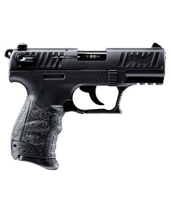 Walther Arms 5120333 P22 *CA Compliant 22 LR 10+1 3.42" Matte Black Tenifer Serrated/Steel Slide, Black Polymer Frame w/Picatinny Rail, Black Interchangeable Backstrap Grips